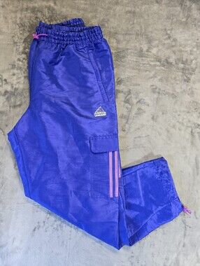 Adidas Sunglass Woven Lined Pants Size Medium Blue Purple Neon Rave